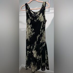 Connected Apparel Black and Green Sheath Maxi Dress